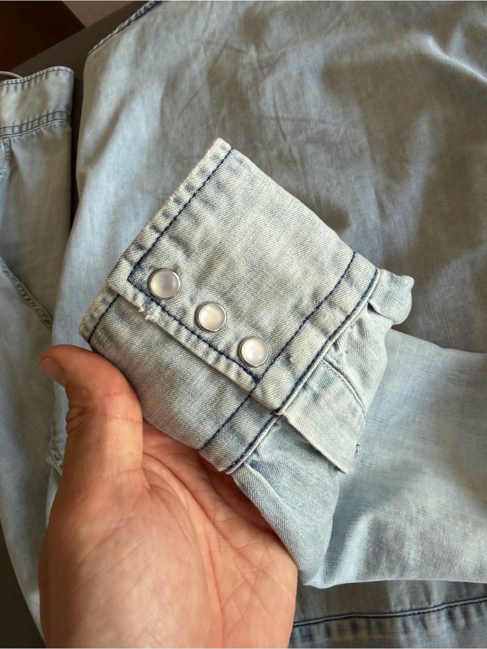 Replay Blue Jeans Light Blue Denim Shirt - Classic Western Pocket Shirt - Picture 7 of 7